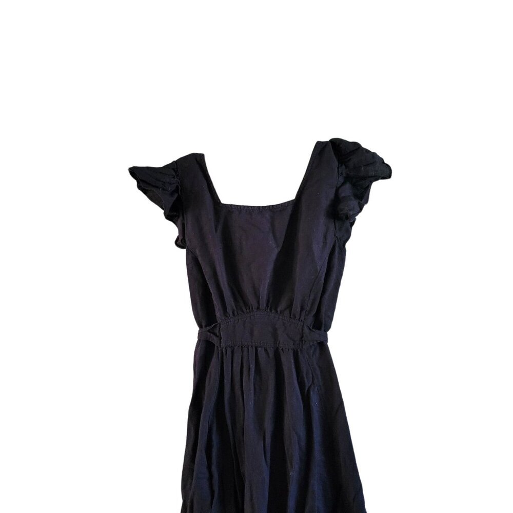 Free People Black Cotton Square Neck Ruffled Tiered Sundress - Picture 3 of 4